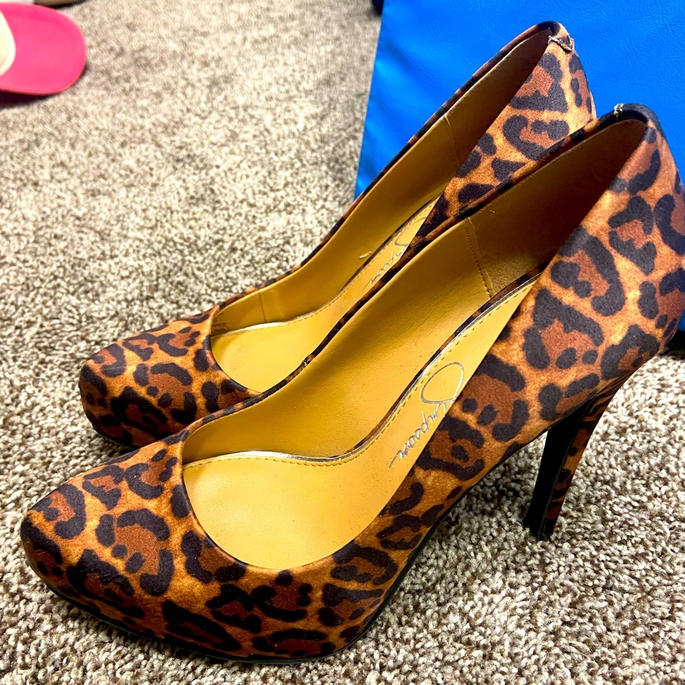 Jessica Simpson Leopard Print Stiletto Pumps
